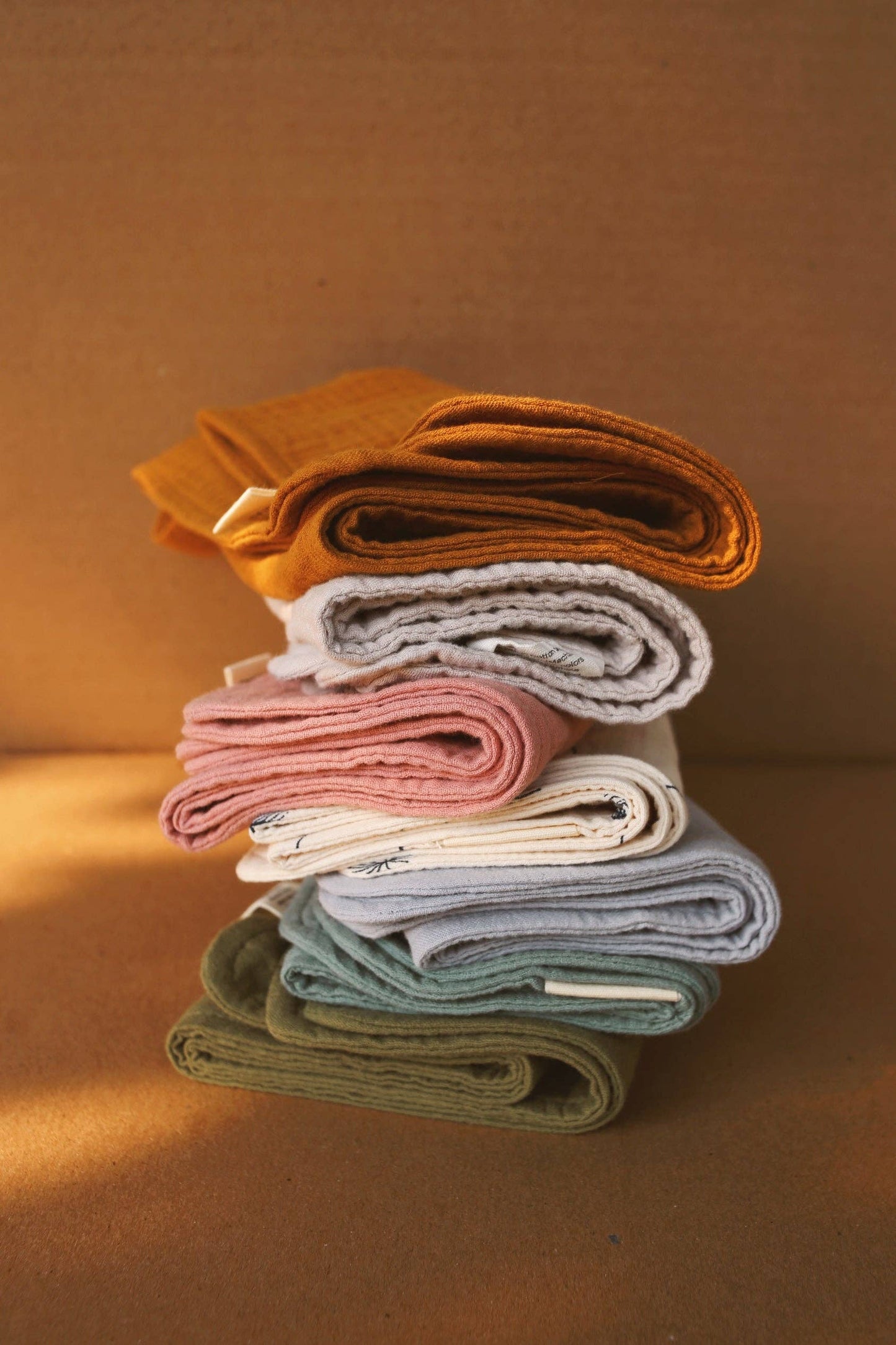 Natural Sand Organic Cotton Muslin Lovey Blanket