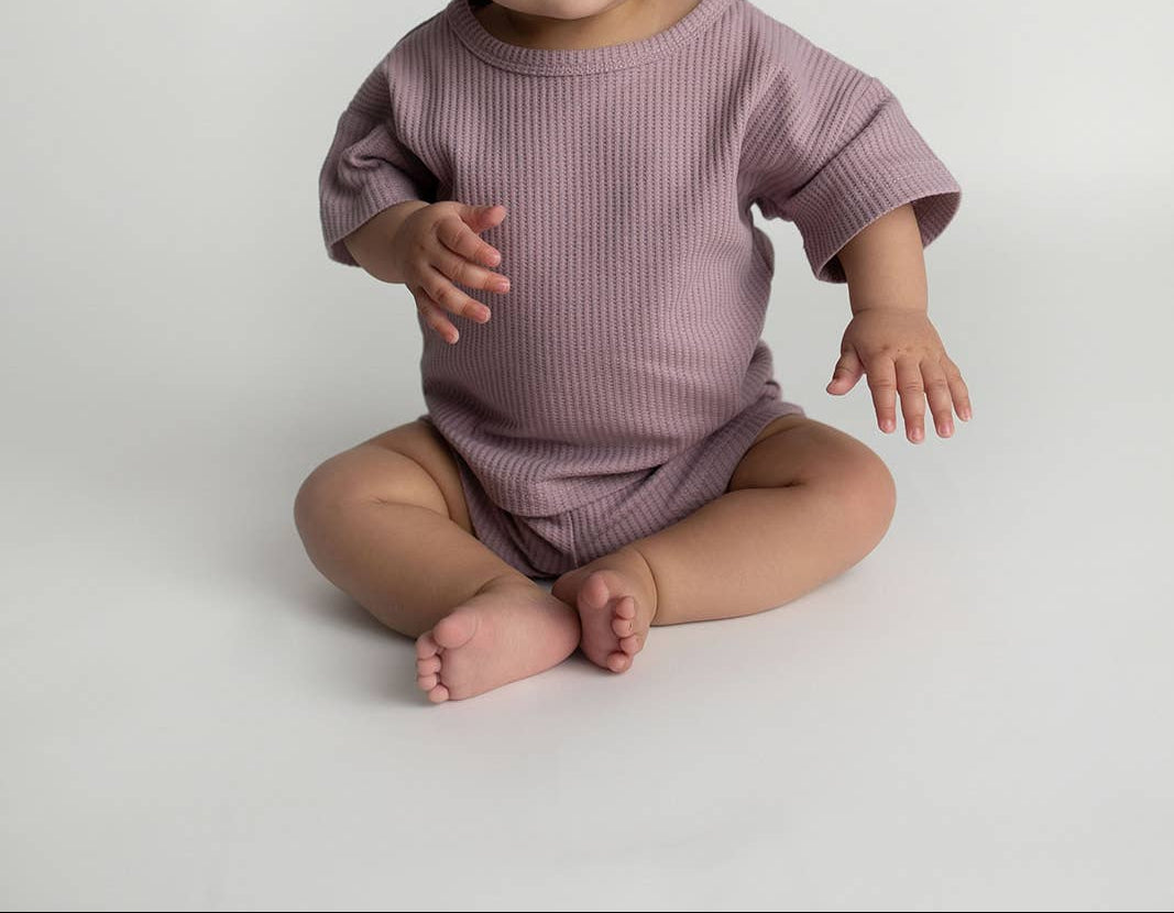 Wild Orchid Purple Summer Waffle Toddler Top & Bottom Set