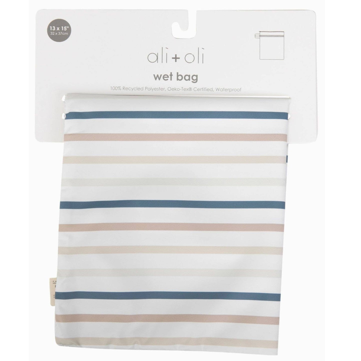 Dual-Compartment Wet/Dry Bag with Mesh Pocket (Stripes)