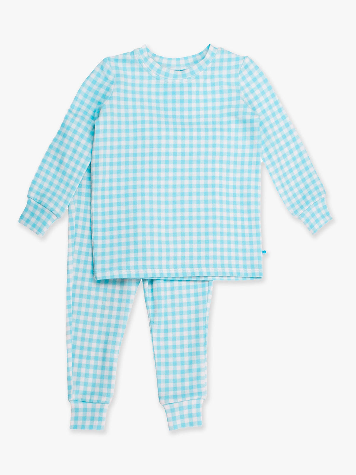 SoftSnooze™ Kids Cotton Modal Blue Breeze Gingham Long Sleeve Pajama Set