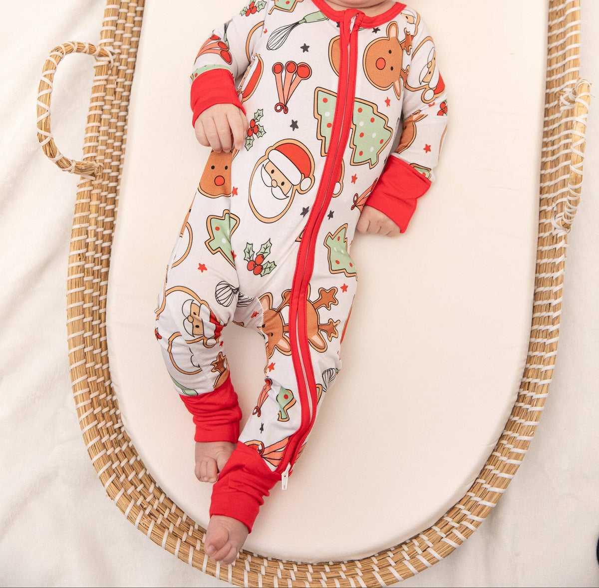 Christmas Cookies Bamboo Zipper Romper