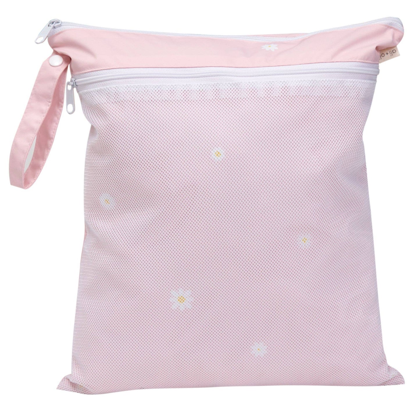 Dual-Compartment Wet/Dry Bag with Mesh Pocket (Daisy Blush)