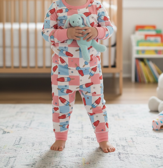 Patriotic Popsicles Bamboo Toddler 2 Piece Set