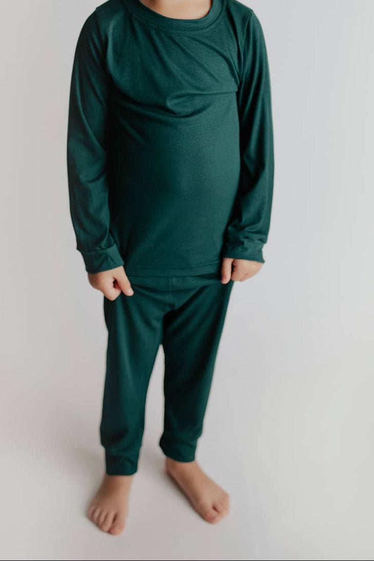 Ribbed Forest Green Jammies Kids Pjs & Lougewear