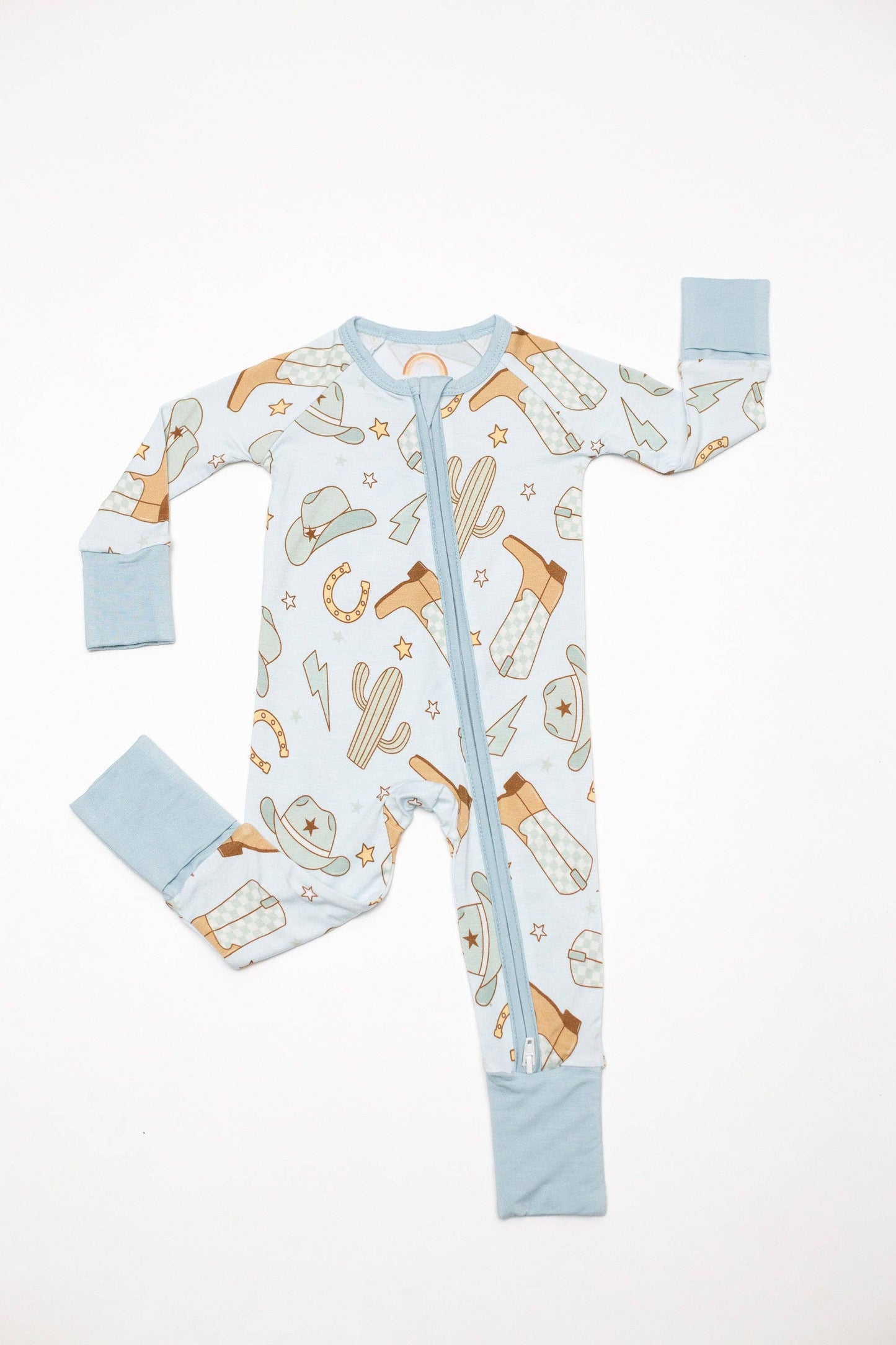 Cowboy Western Bamboo Zipper Romper