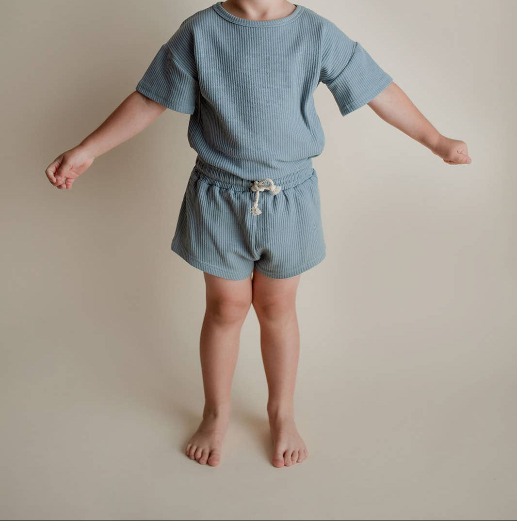 Santorini Summer Waffle Toddler Top & Bottom Set