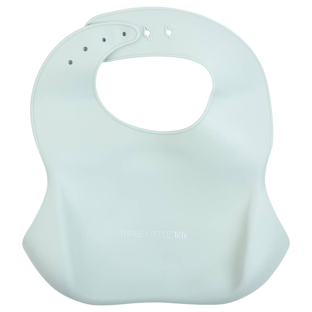 Honeydew Green Silicone Bib with Crumb Catcher