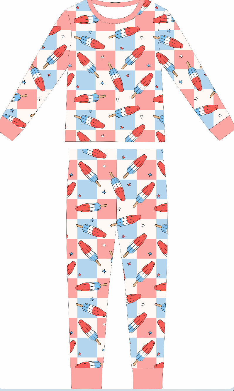 Patriotic Popsicles Bamboo Toddler 2 Piece Set