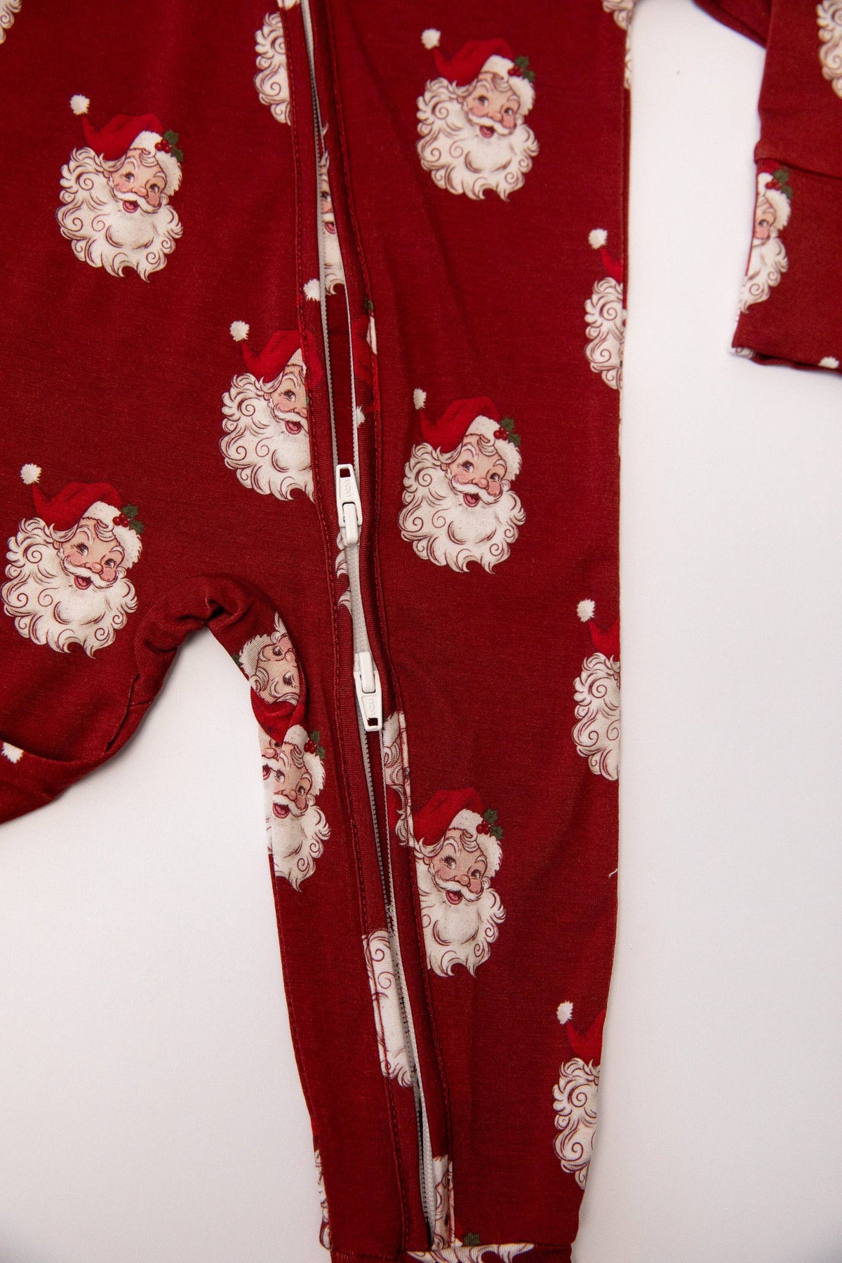 Christmas Vintage Santa Bamboo Zipper Romper