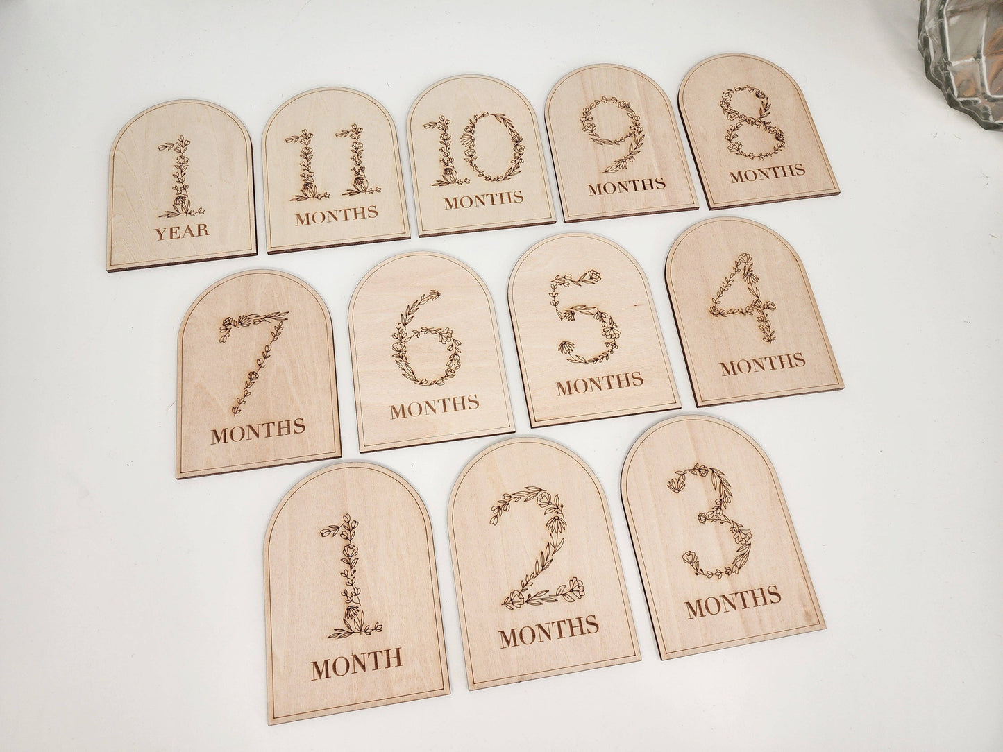 First Year Milestone Tiles - Wildflower Numbers