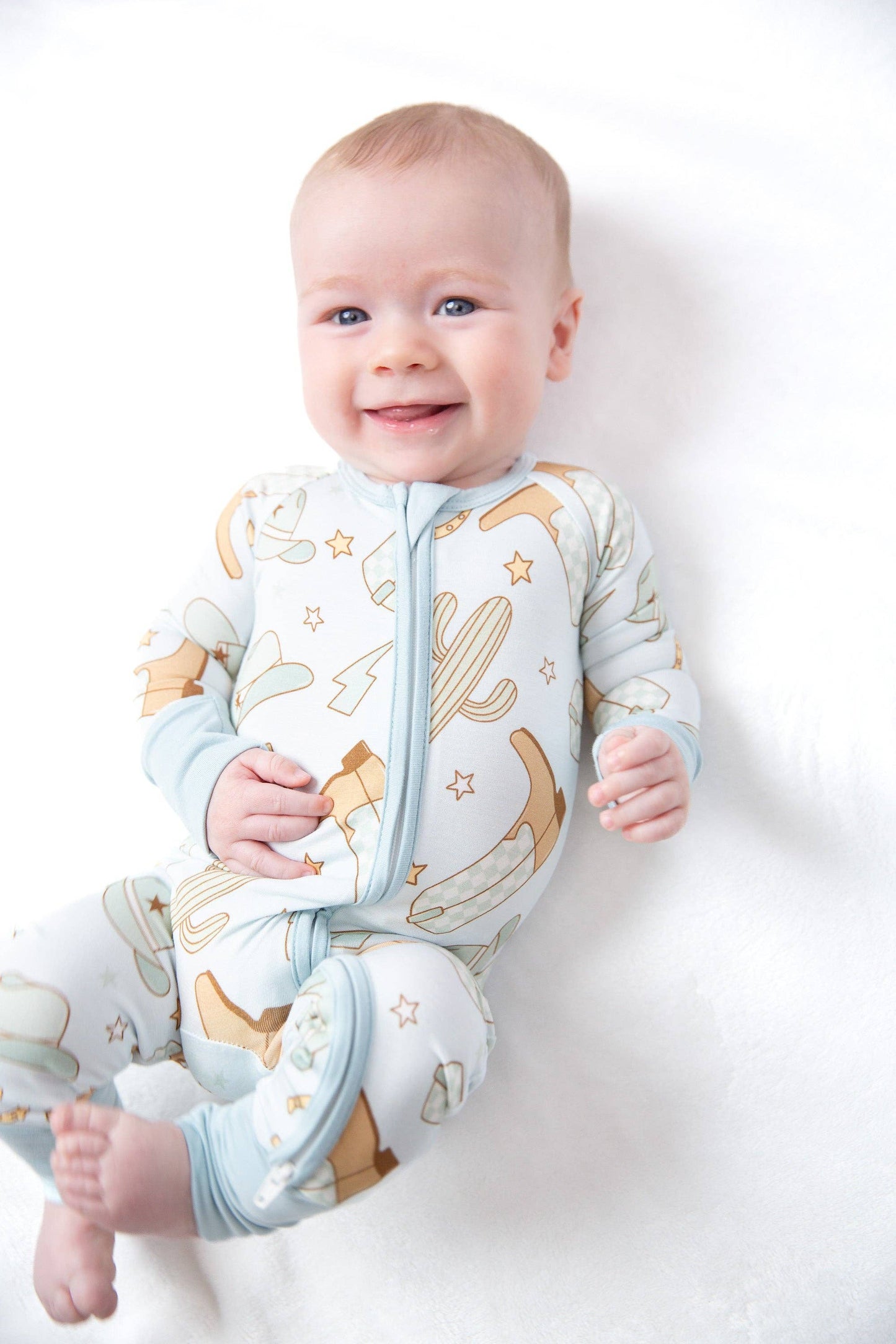 Cowboy Western Bamboo Zipper Romper