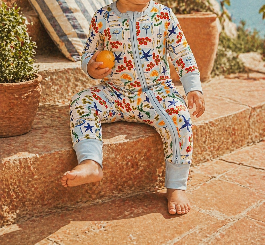 2-Way Zip Romper, Palermo Picnic