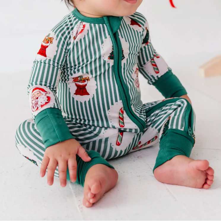 PREORDER Christmas Classic Stripe Convertible Footies