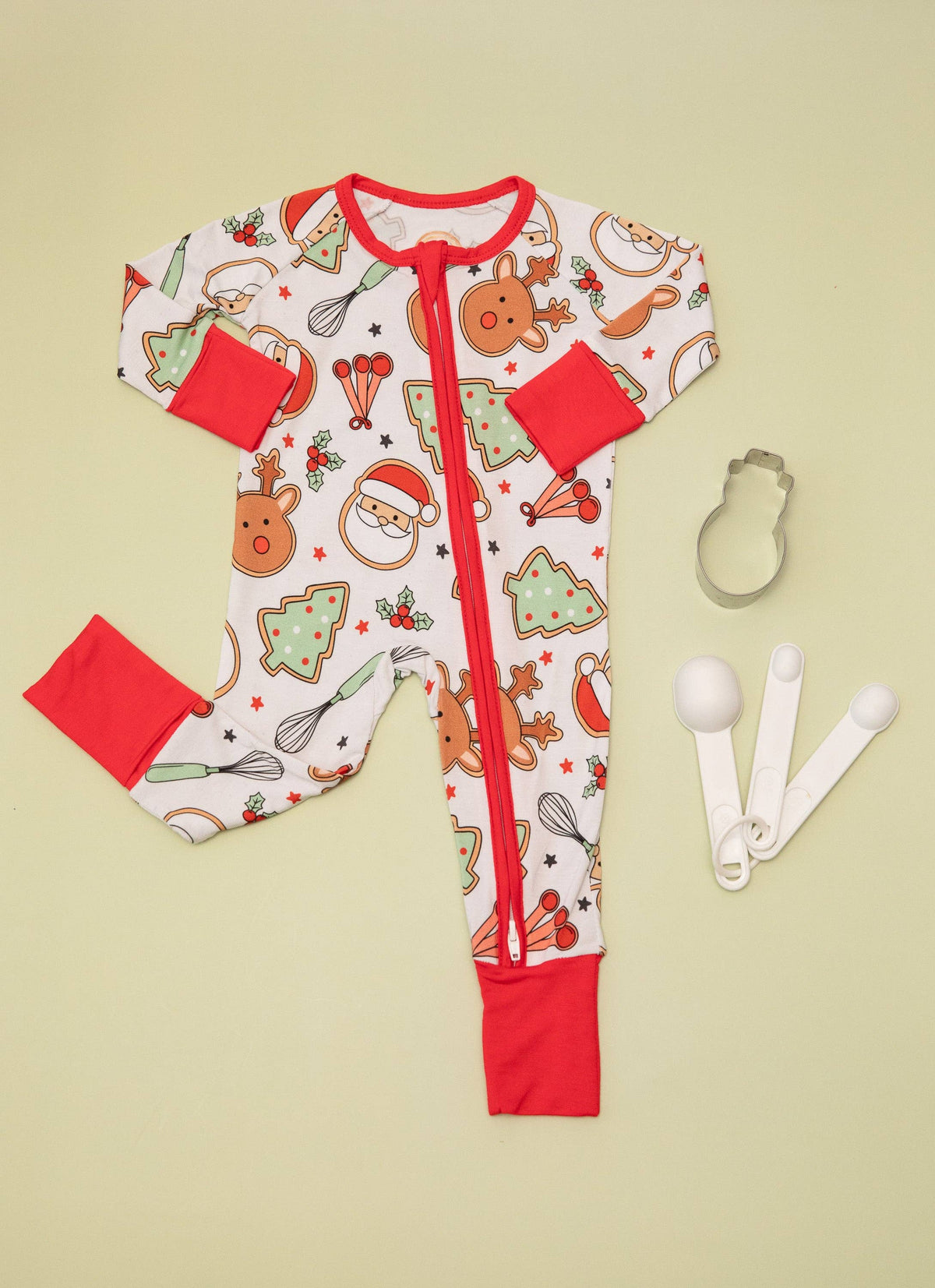 Christmas Cookies Bamboo Zipper Romper