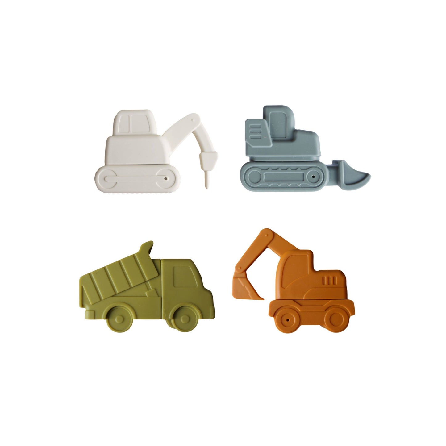 Construction Vehicle Mold Free Silicone Bath Toy Set 