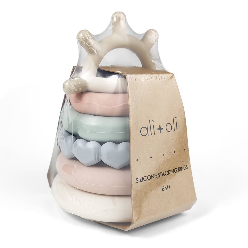 Silicone Stacking Ring Sensory Play Tower Toy (6-pc) Sun