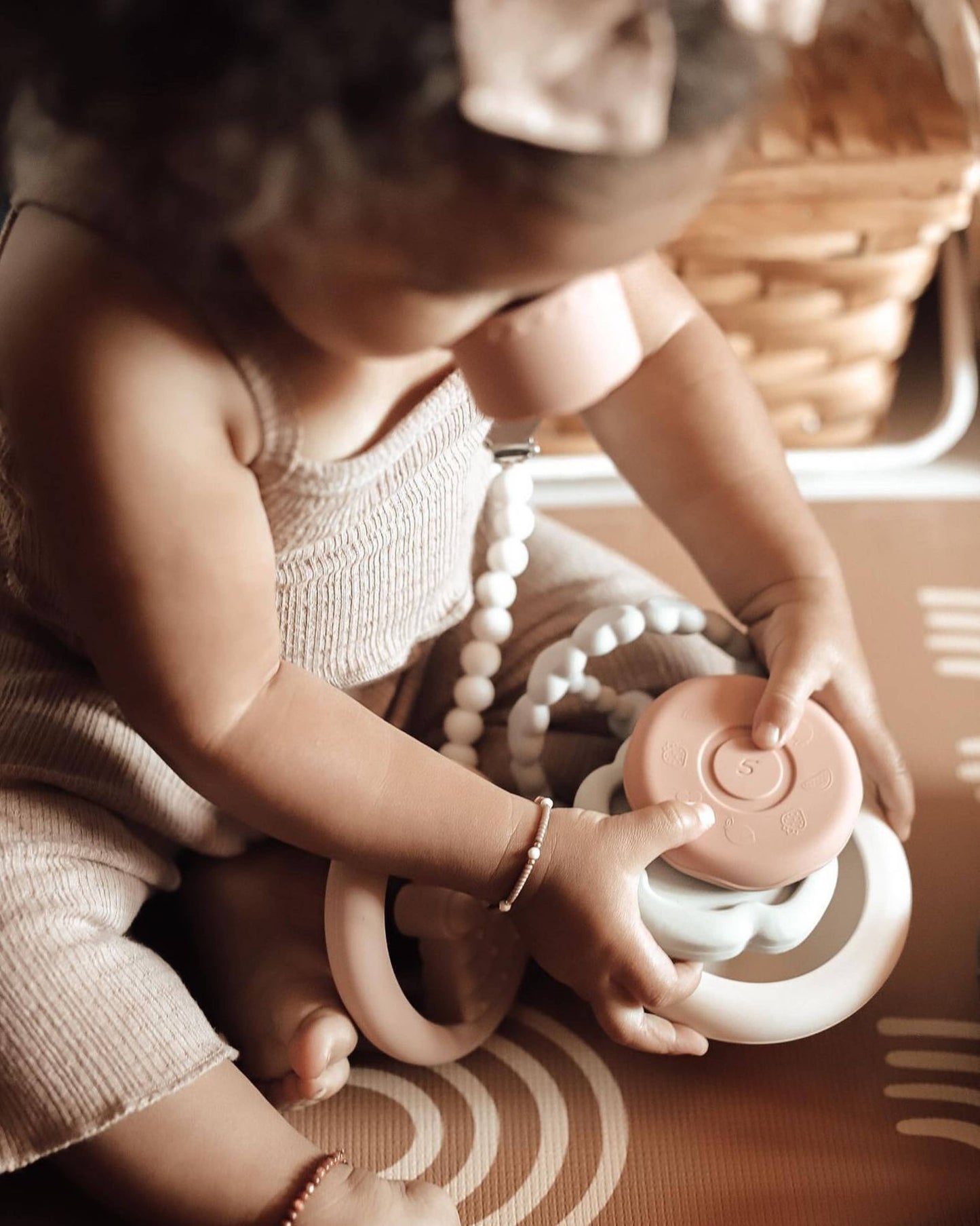 Silicone Stacking Ring Sensory Play Tower Toy (6-pc) Sun