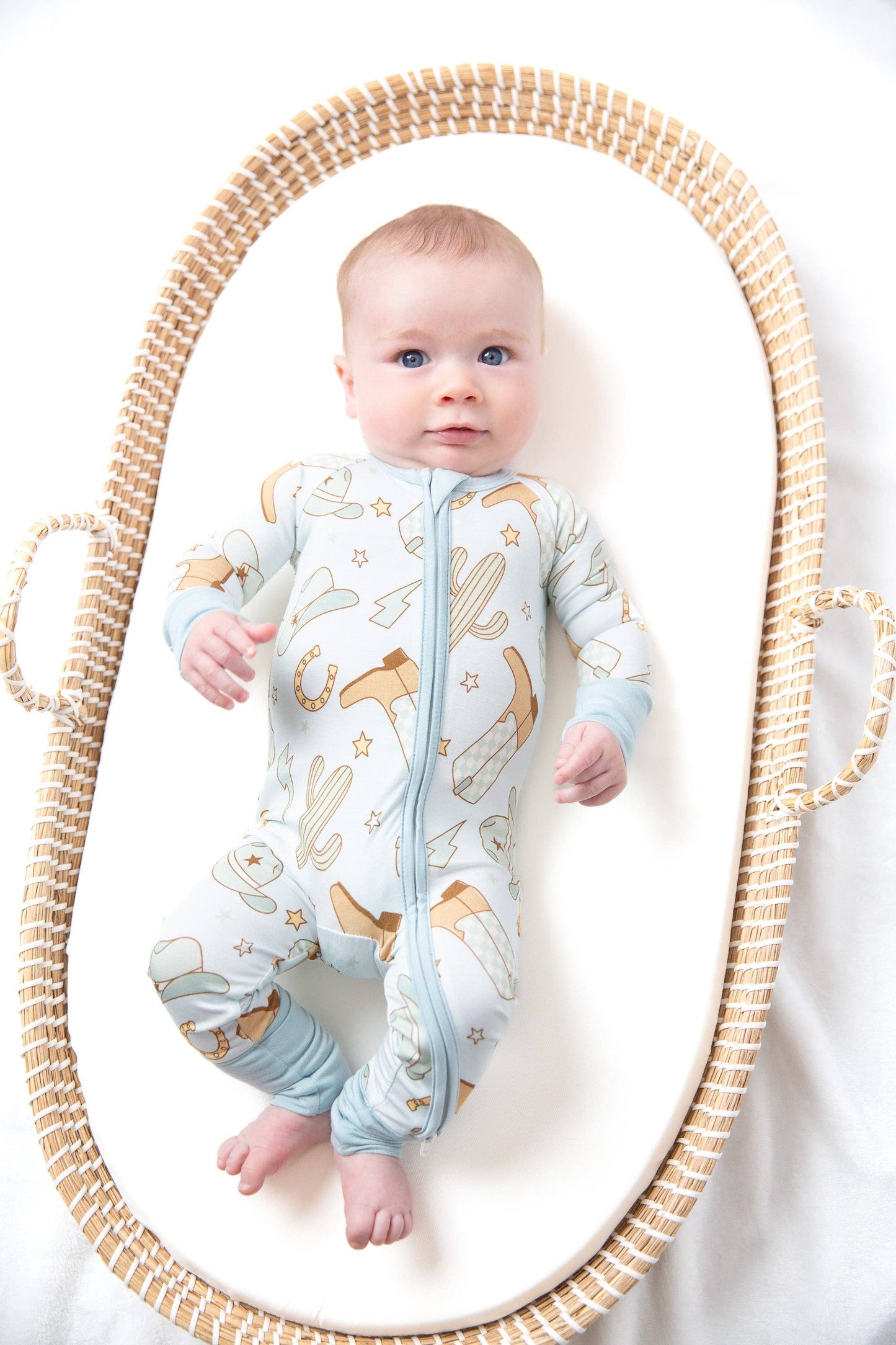 Cowboy Western Bamboo Zipper Romper