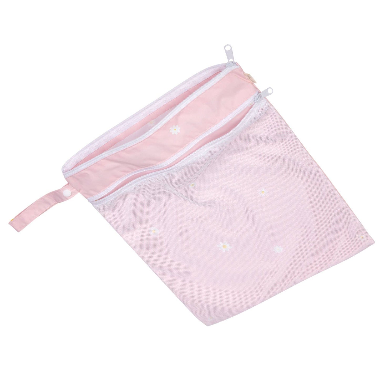 Dual-Compartment Wet/Dry Bag with Mesh Pocket (Daisy Blush)