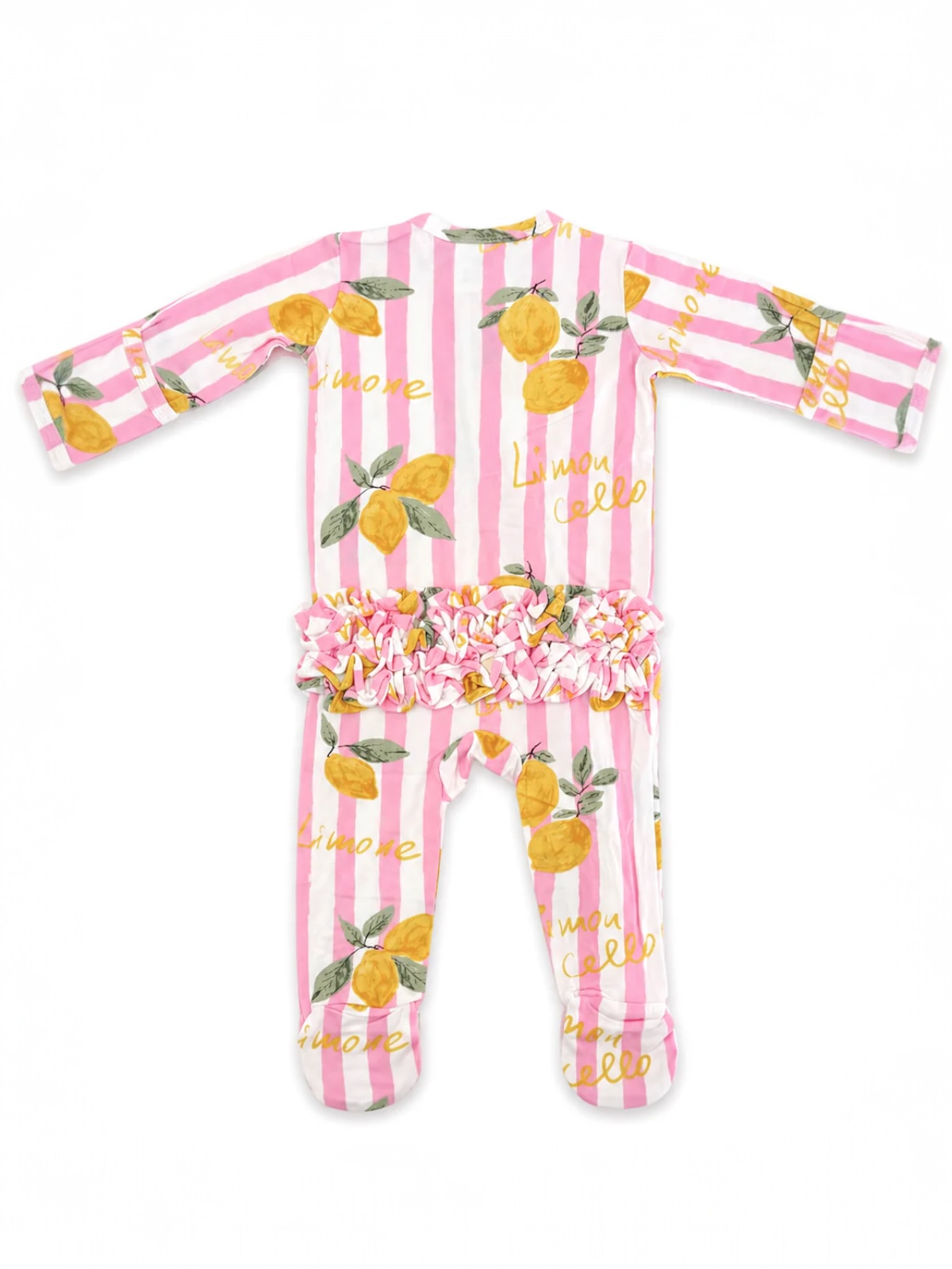 2-Way Zip Ruffle Footie, Lemon Amore
