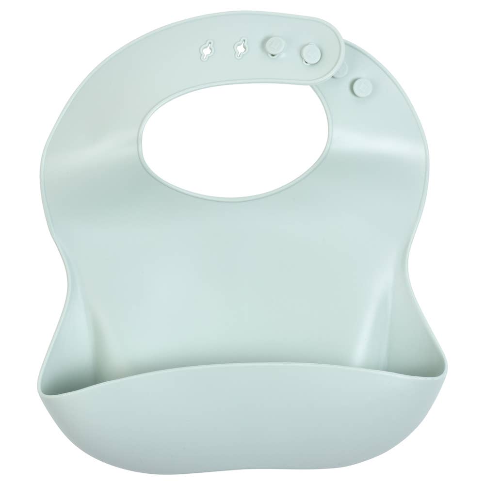 Honeydew Green Silicone Bib with Crumb Catcher